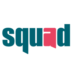 Squad logo - image of green and red elements reading squad