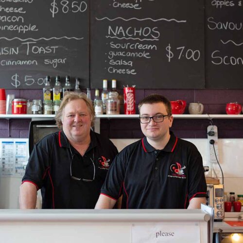 Employment services - two workers at a counter