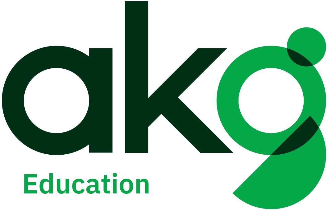 AKG Education logo (dark green and light green)
